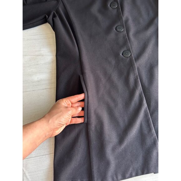 Eileen Fisher Women's Medium Black Button-Up Blazer Jacket - Picture 5 of 11